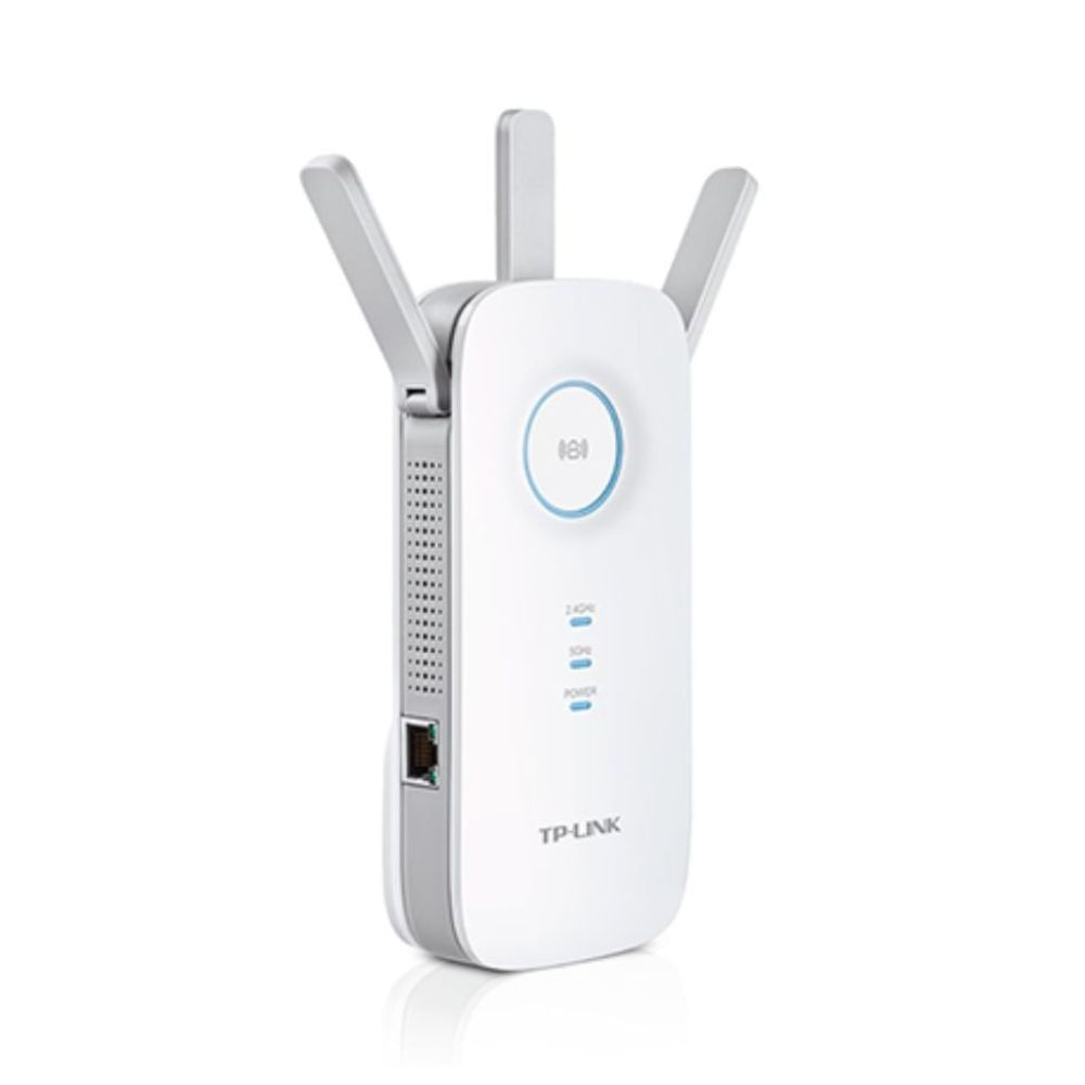 Extensor de red TP-Link RE450 Wi-Fi AC1750, doble banda, 3 antenas externas y puerto Gigabit, blanco